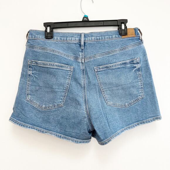 American Eagle High Rise Relaxed Denim Shorts Blue 8 - Picture 3 of 5